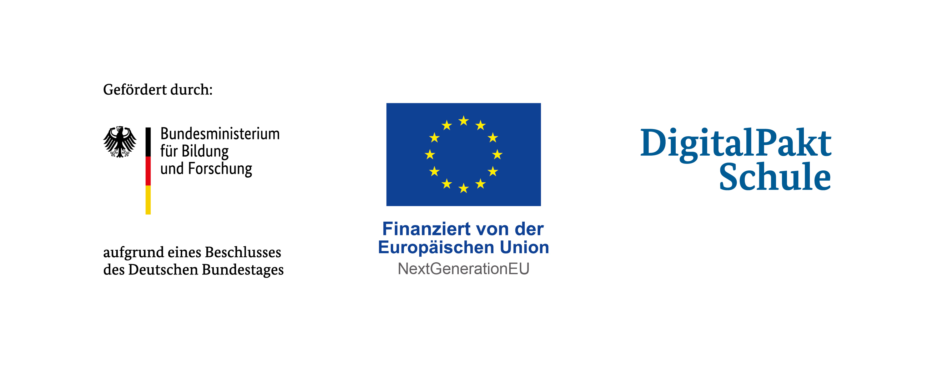 Logoleiste mit Logos des bundesministeriums für Bildung und Forschung sowie dem der Europäischen Union. Zusätzlich der Hinweis, dass das Projekt von diesen gefördert wird.