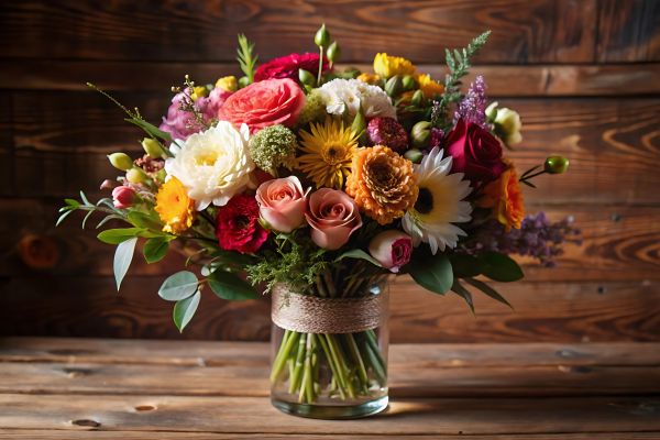 Abgebildet ist ein Blumenstrauß.