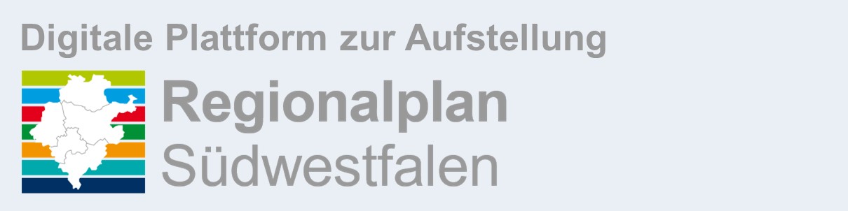 Abgebildet ist das Banner "Digitale Plattform zur Aufstellung Regionalplan Südwestfalen".