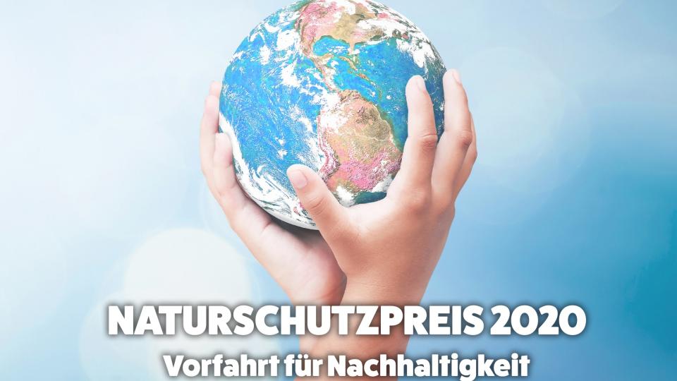 Logo des Naturschutzpreises 2020 "Vorfahrt für Nachhaltigkeit"