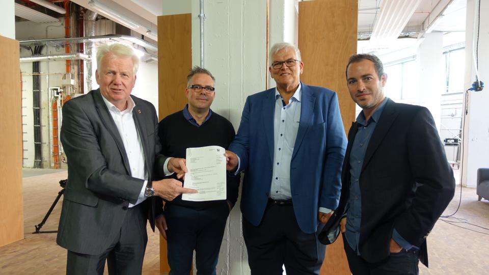 Oberbürgermeister Ullrich Sierau, Marcus Lobbes, Regierungspräsident Hans Josef Vogel, Tobias Ehinger