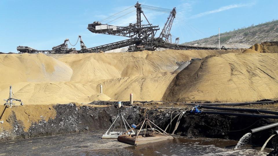 Wasserhaltung im Tagebautiefsten des Tagebaus Hambach