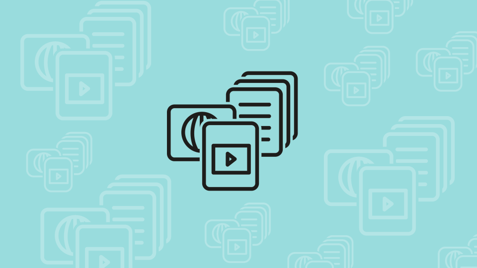 Icons von Dokumenten, Web-Seiten und Videos