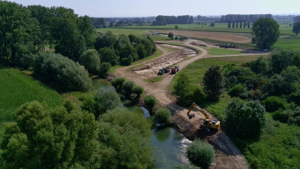 Luftaufnahme einer Baustelle