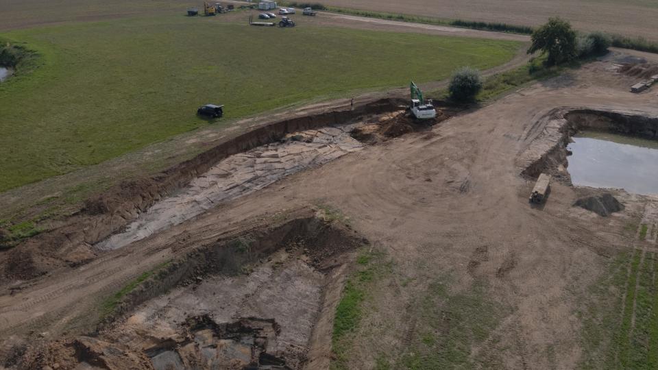 Luftaufnahme der Baustelle