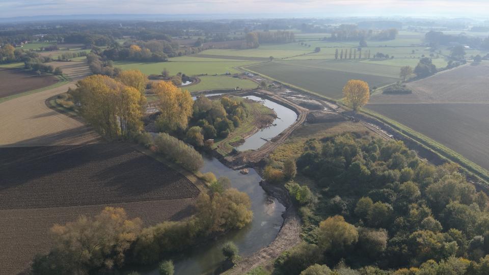 Luftaufnahme der Baustelle