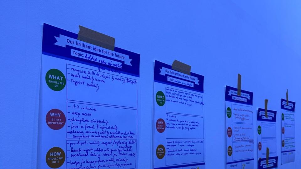Abgebildet sind Impressionen zur Stakeholder-Konferenz der Europäischen Kommission zu Erasmus+ und dem Europäischen Solidaritätskorps (ESC) in Brüssel.