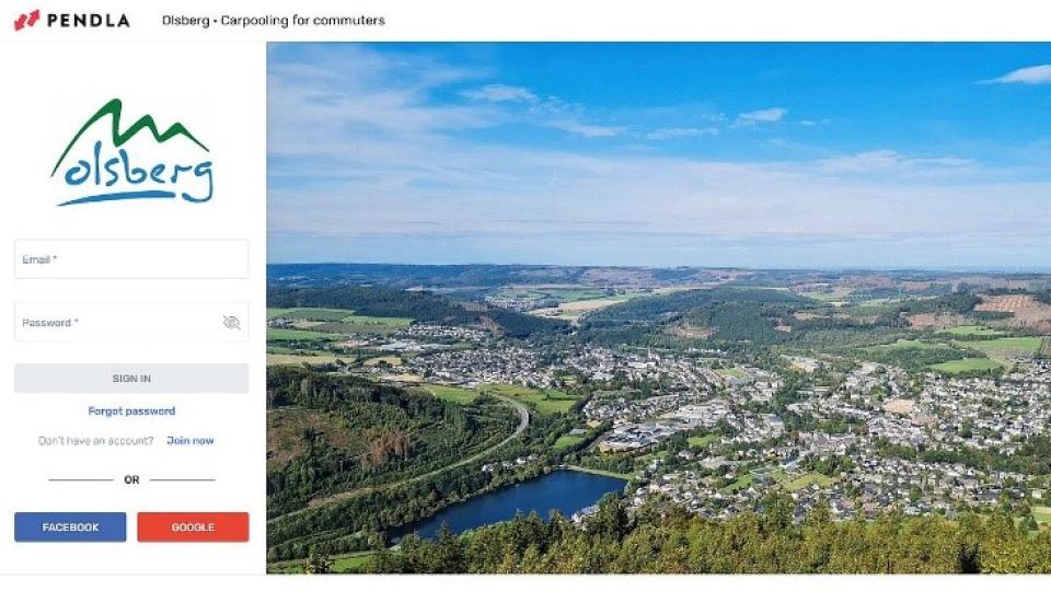 Abgebildet ist die Homepage der digitalen Mitfahrzentrale „PENDLA“.