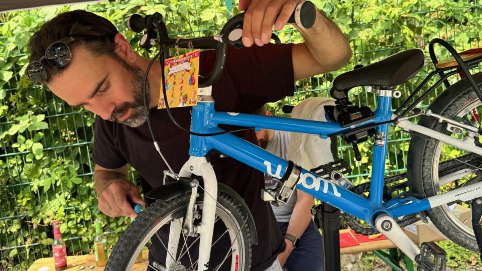 Abgebildet sind Impressionen zum Kita-Radtraining in Lünen.