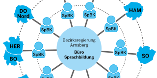 Schematische Darstellung des Netzwerks Real-, Haupt- und zielgleiche Förderschulen