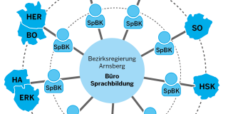 Schematische Darstellung des Netzwerks Gesamt-, Sekundar- und Primusschulen