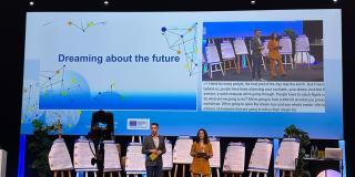 Abgebildet sind Impressionen zur Stakeholder-Konferenz der Europäischen Kommission zu Erasmus+ und dem Europäischen Solidaritätskorps (ESC) in Brüssel.