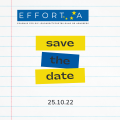 Abgebildet ist ein Blatt Papier mit der Überschrift "EFFORT A - Erasmus für die Lehrkräftefortbildung BR Arnsberg". Darunter steht "save the date - 25.10.22".