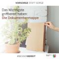 Abgebildet sind eine Dokumentenmappe und der Text "Das Wichtigste griffbereit haben: Die Dokumentenmappe"