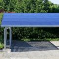 Neuer Carport mit halbtransparenten Photovoltaik-Modulen