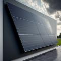 Close up von Stand-alone-Photovoltaik-Solar-Panel-Wand-System 