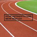 Abgebildet ist ein Teil einer Leichtathletiklaufbahn. Mitten im Bild steht: "Keine Antragstellung mehr möglich". 