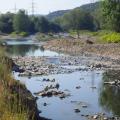 Niedrigwasser an der Lenne bei Hagen im Sommer 2022